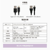 オウルテック かしこく充電対応 大容量モバイルバッテリー20000mAh ホワイト OWL-LPB20001-WH 1個