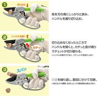 コモライフ ラチェット式のガーデン剪定ばさみ 390682 1個入（直送品）