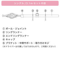 TOSO 装飾カーテンレール〈クラスト・Bキャップ・ブラック〉S3.1mセット 4975559783024 1セット（直送品）