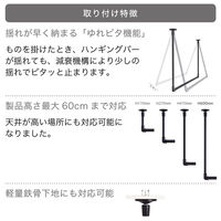 TOSO お洒落なランドリーバー〈ハングングバー・ホワイト〉W2780×H270 4975559921907 1セット（直送品）