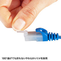 サンワサプライ カテゴリ6フラットLANケーブル（ツメ折れ防止コネクタ付き・2m） LA-FL6TS-02BL 1本（直送品）
