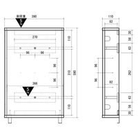 【軒先渡し】朝日木材加工 テレビ・デスク裏ちょい足しボックス 幅390×奥行110×高さ590mm ブラック AS-6040CB-BK 1台（直送品）