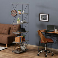 不二貿易 EZBO ワイヤーラック ６段 幅620×奥行310×高さ1700mm グレー 77557 1台（直送品）