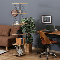 不二貿易 EZBO ワイヤーラック ６段 幅420×奥行310×高さ1700mm オークナチュラル 77566 1台（直送品）