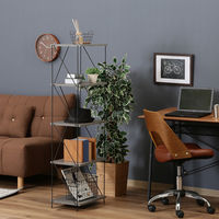 不二貿易 EZBO ワイヤーラック ５段 幅420×奥行310×高さ1365mm グレー 77554 1台（直送品）