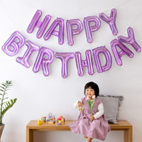 いろは出版 ジェリーバルーン ガーランド [HAPPY BIRTHDAY] パープル SFJG-02 1セット（直送品）