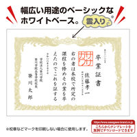ササガワ 厚口OA賞状用紙 白 A3判 縦書用 10-1380 100枚(100枚箱入)