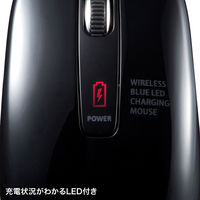 ワイヤレスマウス　無線　静音　3ボタン　中型サイズ　ブルーLED　MA-WBL118BK　サンワサプライ　1個
