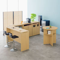 【組立設置込】ARAN WORLD EIDOS エイドス ローカウンター ライトオーク 幅1600×奥行700×高さ700mm 1台（2梱包）