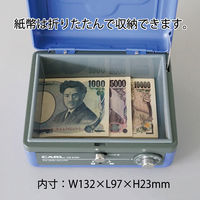 カール事務器 手提げ金庫 キャッシュボックス(M) B7サイズ CB-8100-B 1セット(1台×2)