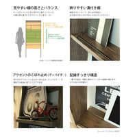 白井産業 トイコス ビンテージ調壁掛けディスプレイラック（壁固定式） ラダータイプ ブラウン 幅444×奥行182×高さ1917mm 1台（直送品）