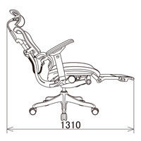 【軒先渡し】 エルゴヒューマン プロ オットマン内蔵 背メッシュ座モールドクッション ブラック×オレンジ EHP-CPL 1脚（直送品）
