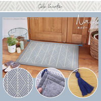 萩原 インド綿ボンディングマット クラック ネイビー 約50×80cm 1枚（直送品）