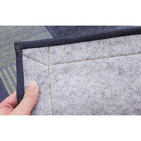 萩原 い草センターラグ（裏貼り） デニムパッチ BL ブルー 約176×176cm 1枚（直送品）
