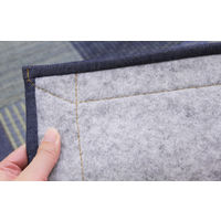 萩原 い草センターラグ（裏貼り） デニムパッチ BL ブルー 約176×230cm 1枚（直送品）
