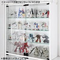 充英アートJAJANコレクションラック幅833mm汎用285mm奥行 ロータイプ ブラック ガラス扉&ガラス棚&ロック付きCR-T8329LBK 1台（直送品）