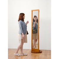 【軒先渡し】萩原 回転ミラー VD-7029NA ナチュラル （約）幅φ45×高さ170cm 1台（直送品）