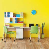 【車上渡し】アール・エフ・ヤマカワ ワークデスク3段ワゴン オールロックタイプ ナチュラル 幅420x奥行500x高さ650mm 1台（直送品）