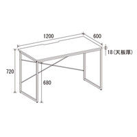 【軒先渡し】アスプルンド ES ワーキングデスクW1200 ブラック 幅1200×奥行600×高さ720mm 1台（直送品）