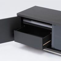 HAMILeX Badic（バディック）シリーズ リビングボード ブラック木目柄 幅1448×奥行380×高さ398mm B-7324 1台（直送品）