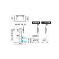 TIMEZ KFシリーズ テレビスタンド ブラック 幅700×奥行400×高さ964/1014/1064（3段階調節可）mm KF-370 1台（直送品）