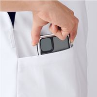 明石スクールユニフォームカンパニー ユニセックスVネックスクラブ ホワイト×ナイトブルー L UQM1536-45-L 1枚　スクラブ（直送品）