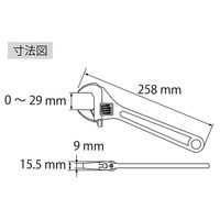 【手工具】ロブテックス モンキレンチ M250 1丁