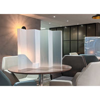 プラス 飛沫防止 屏風型パーテーション 幅600×奥行90×高さ550mm マット BDP-55R-MT 1個（取寄品）