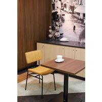 【軒先渡し】オリバー スチールチェア アンティーク調ビニールレザー レトロ ライトブラウン 1脚（直送品）