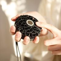 携帯扇風機 卓上 ミラーファンビュラス ノワール USB充電式/鏡・LED付/風量3段階 ブラック DFCP226BK スパイス