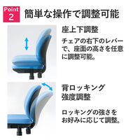 【組立設置込】プラス 事務イス Presea(プリセア) オフィスチェア KD-K63NL ブルー 1台（直送品）