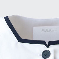 フォーク（FOLK） ワンピース ホワイト×ネイビー S 3016EW-7　白衣（直送品）