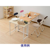 YAMAZEN（山善） パタパタデスク 平机 引出し無し ナチュラルメイプル／アイボリー 幅800×奥行400×高さ700mm 1個（直送品）