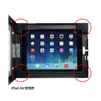【処分品】サンワサプライ　セキュリティボックス付きiPadスタンド　W315.5×D237×H330.5（支柱）mm　ブラック/シルバー　（直送品）