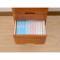 YAMAZEN　ミニチェスト　4段　幅300×奥行350×高さ545mm　オークブラウン　（直送品）