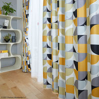 スミノエ PEANUTS セミオーダー カーテン スリーピースヌーピー 1100×1300mm オレンジ 1セット(2枚入)（直送品）