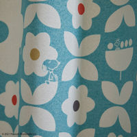 スミノエ PEANUTS セミオーダー カーテン フラワーメイズ 1900×1950mm ブルー 1セット(2枚入)（直送品）