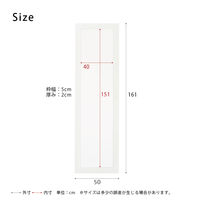 永井興産 幅広枠ウォールミラー 幅500×奥行20×高さ1610mm ホワイト NK-38WH 1台（直送品）