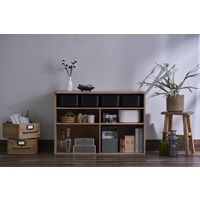 アイリスオーヤマ ラウンドシェルフ ワイドタイプ RUS-97W エイジングオーク 1台（直送品）