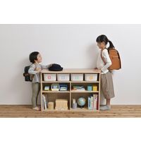 アイリスオーヤマ 収納棚 木製チェスト ラウンドシェルフ ワイドタイプ RUS-97W ライトナチュラル 1台（直送品）