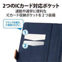 スマホケース 汎用 マルチケース Lサイズ レザー 手帳型 スライド式 ネイビー P-05PLFYSBU エレコム 1個