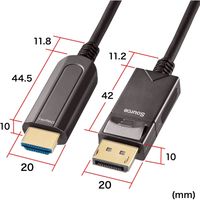 サンワサプライ DisplayPort-HDMI変換光ファイバーケーブル(20m) KC-DPHDFB200 1本（直送品）