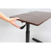 オスマック 角度が調整できるエアシリンダーリフトテーブル デスク ダークブラウン SCY-3650RDB 1台（直送品）