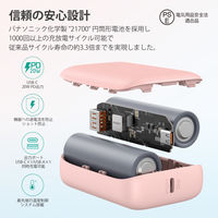 モバイルバッテリー 10000mAh PD20W コンパクト Basix Mini ピンク PB-N83S-PK 1個　AUKEY