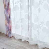 スミノエ DISNEY セミオーダー レースカーテン ミッキー バルーンボイル 1300×1590mm ホワイト １セット(2枚入)（直送品）