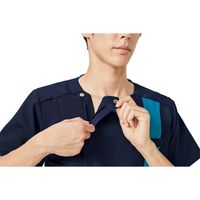 フォーク メンズジップスクラブ ロイヤルブルー×ダークネイビー L 7058SC-7 1枚　スクラブ（直送品）