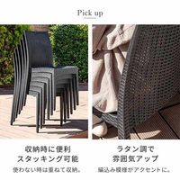 三栄コーポレーション 屋外設置、水洗い可能 ラタン調ガーデンチェア　肘無し6脚セット A1--PYXCHR6S_AS　１セット(６脚）（直送品）