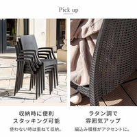 三栄コーポレーション 屋外設置、水洗い可能 ラタン調ガーデンテーブル・肘付きチェア　5点セット A1--PYXARM150TBL5_AS（直送品）