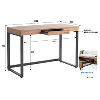 ICHIBA ウォルナットデスク 引出し付 幅1100×奥行500×高さ725mm ダークブラウン ブラック T-2546BR/ 1台（直送品）