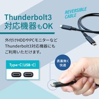 USB4ケーブル - USB（C）[オス] 0.8m 100W 40Gbps ブラック オウルテック 1本